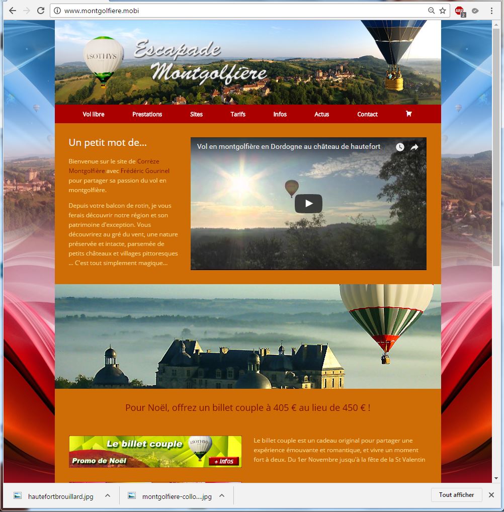Nouveau site Correze Montgolfieres